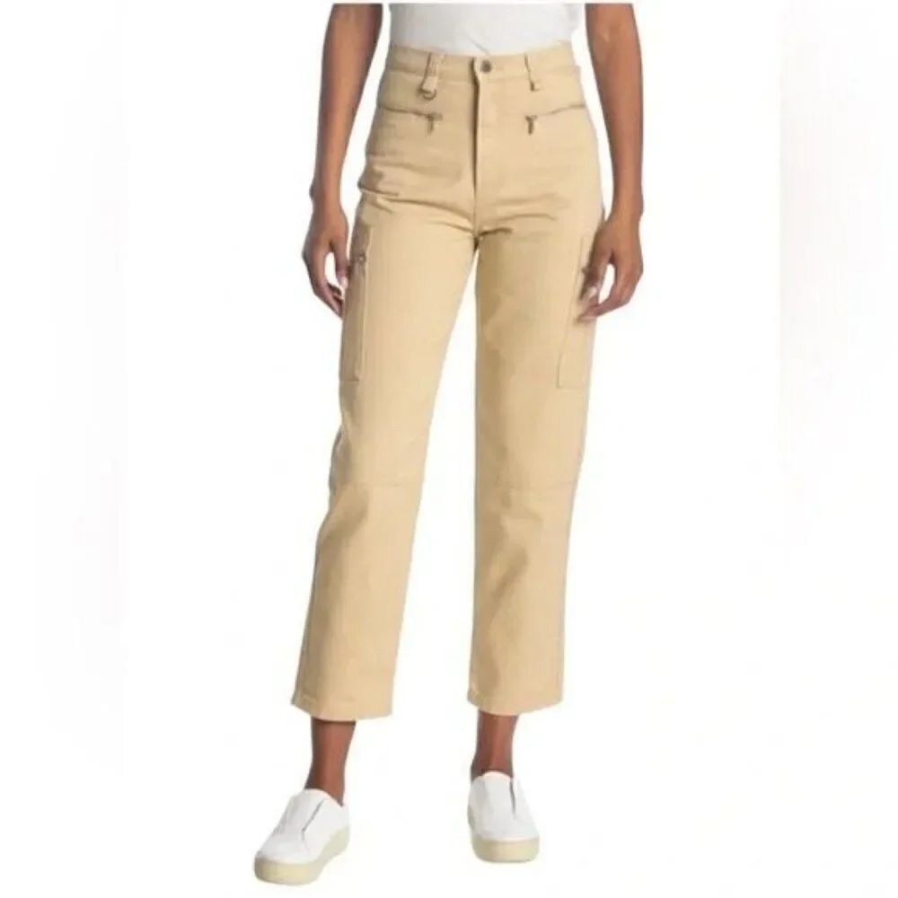 WeWoreWhat Utility Pant Solid Rigid Denim Khaki Size 29